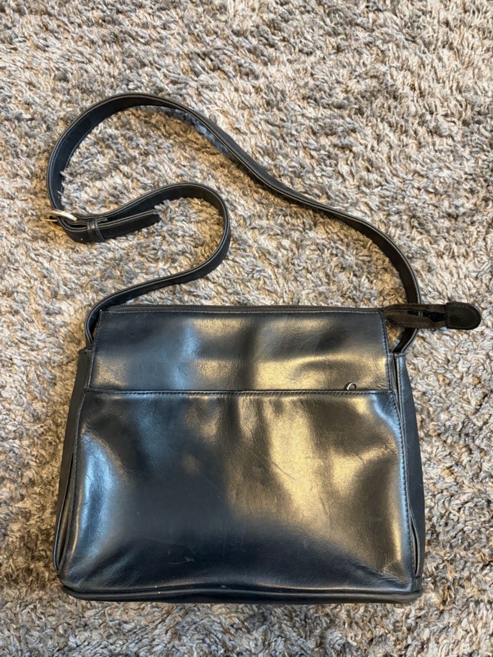 Classic Black Leather Crossbody Bag